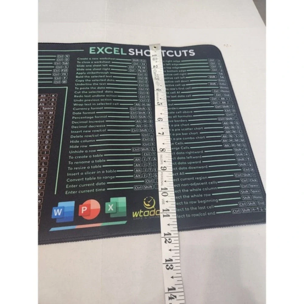 Word Powerpoint Excel‎ Shortcuts Mouse Pad Large Desk Mat New